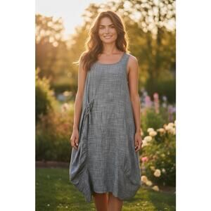 TULIP Clothing Sz S Black White Houndstooth Bubble Silhouette Dress Leganlook